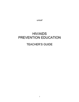 Hiv/Aids Prevention Education