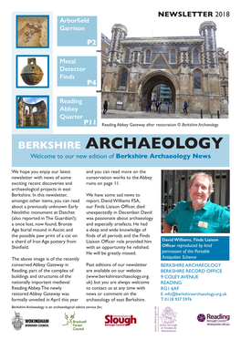 Berkshire Archaeology Newsletter 2018