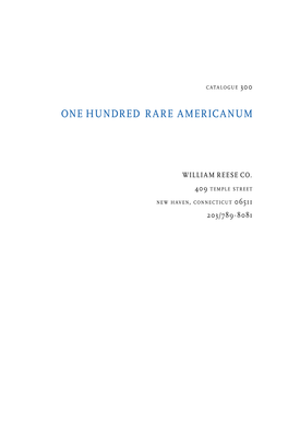 One Hundred Rare Americanum