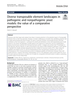 Diverse Transposable Element Landscapes in Pathogenic and Nonpathogenic Yeast Models: the Value of a Comparative Perspective Patrick H