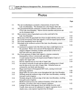 Agate Lake Resource Management Plan Environmental Assessment I Icontents