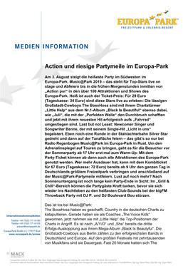 Action Und Riesige Partymeile Im Europa-Park