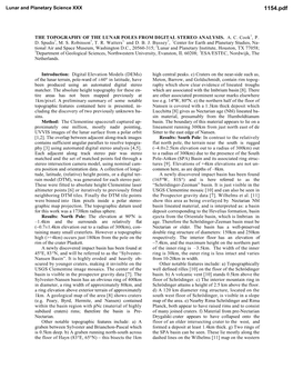 The Topography of the Lunar Poles from Digital Stereo Analysis