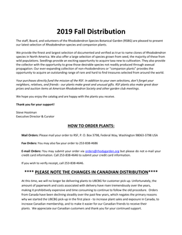 2019 Fall Distribution