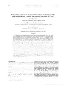 Tropical Cyclone Kinematic Structure Retrieved from Single-Doppler Radar Observations