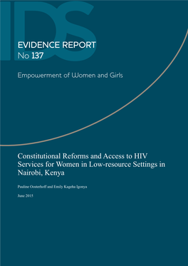 Constitutional Reforms and Access to HIV Services for Women in Low-Resource Settings in Nairobi, Kenya