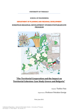 “The Territorial Cooperation and the Impact on Territorial Cohesion: Case Study Greece and Bulgaria”