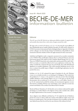 SPC Beche-De-Mer Information Bulletin Includes 15 Original Articles M