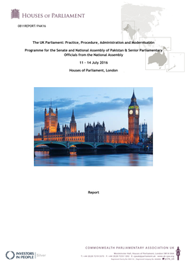 The UK Parliament: Practice, Procedure, Administration and Modernisation