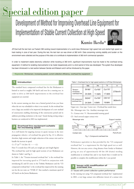 Development of Method for Improving Overhead Line Equipment for Implementation of Stable Current Collection at High Speed Kunio Ikeda*