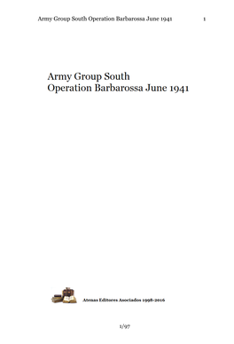 Army Group South Operation Barbarossa June 1941 1