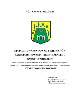 Studium Uwarunkowań I Kierunków Zagospodarowania Przestrzennego Gminy Staroźreby