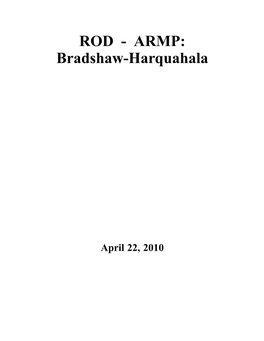 ROD - ARMP: Bradshaw-Harquahala