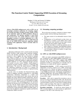 Supporting SIMD Execution of Streaming Computations