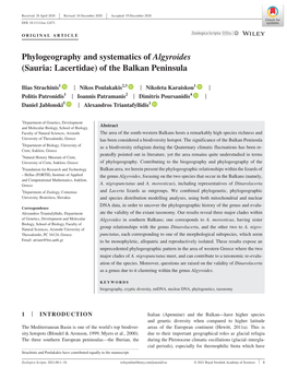 Phylogeography and Systematics of Algyroides (Sauria: Lacertidae) of the Balkan Peninsula