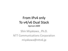 Transition to Ipv6