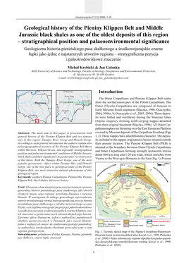 Geological History of the Pieniny Klippen Belt