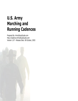 U.S. Army Marching and Running Cadences