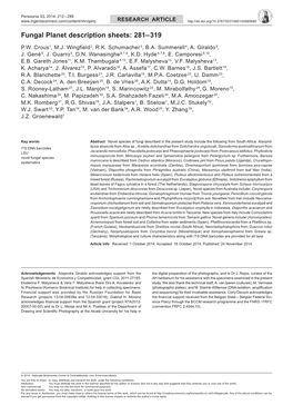 Fungal Planet Description Sheets: 281–319