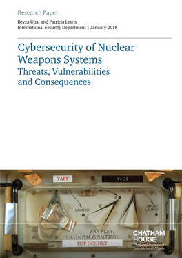 Cybersecurity of Nuclear Weapons Systems