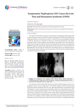 Causes the Loin Pain and Haematuria Syndrome (LPHS)