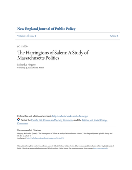The Harringtons of Salem: a Study of Massachusetts Politics