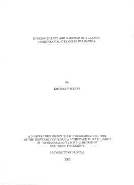 Echoing Silence and Narcissistic Violence: (Sub)National Struggles in Zanzibar