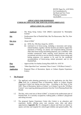 RNTPC Paper No. A/ST/969A for Consideration by the Rural and New Town Planning Committee on 2.8.2019