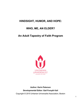 WHO, ME, an ELDER? an Adult Tapestry of Faith Program