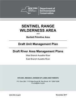 Sentinel Range Wilderness Draft Unit Management Plan