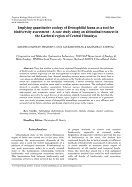 A Case Study Along an Altitudinal Transect in the Garhwal Region of Central Himalaya