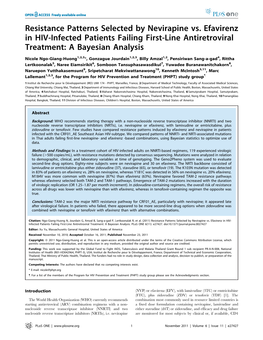 Resistance Patterns Selected by Nevirapine Vs