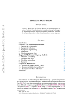 Symplectic Mackey Theory