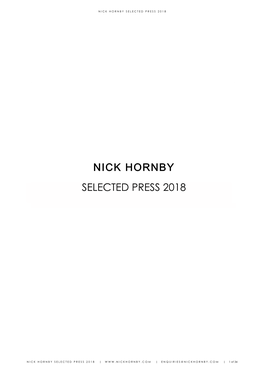 Nick Hornby Selected Press 2018