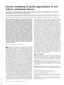 Genetic Remodeling of Protein Glycosylation in Vivo Induces Autoimmune Disease