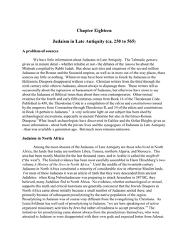 Chapter Eighteen. Judaism in Late Antiquity Ca. 250 to 565.Pdf