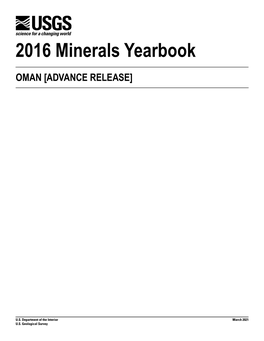 The Mineral Industry of Oman in 2016