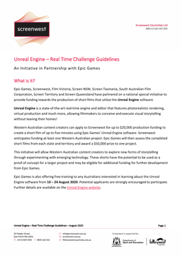 Unreal Engine – Real Time Challenge Guidelines an Initiative in Partnership with Epic Games