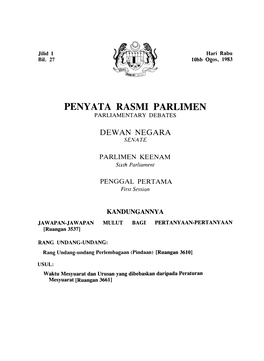 Penyata Rasmi Parlimen Parliamentary Debates