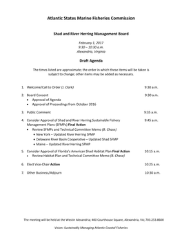 Shad and River Herring Management Board