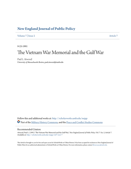 The Vietnam War Memorial and the Gulf War