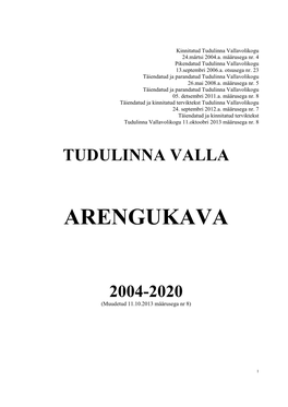 Tudulinna Valla Arengukava 2004-2020 Terviktekst