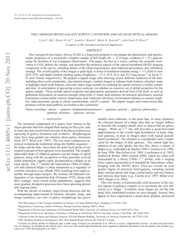 The Carnegie-Irvine Galaxy Survey. I. Overview and Atlas of Optical Images