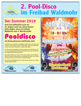 2. Pool-Disco Im Freibad Waldmohr Der Sommer 2019 Wird Sich Hoffentlich Auch Am 10