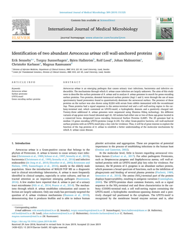 Identification of Two Abundant Aerococcus Urinae Cell Wall-Anchored Proteins