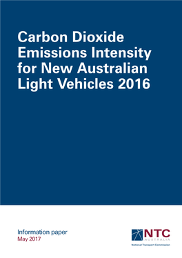 Carbon Dioxide Emissions Intensity for New Australian Light Vehicles 2016