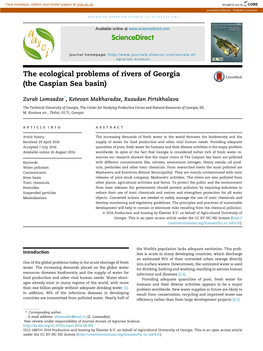 The Ecological Problems of Rivers of Georgia (The Caspian Sea Basin)