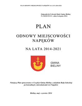 Załącznik Do Uchwały Rady Gminy Bieliny Nr XLIX/353/14 Z Dnia 6 Sierpnia 2014