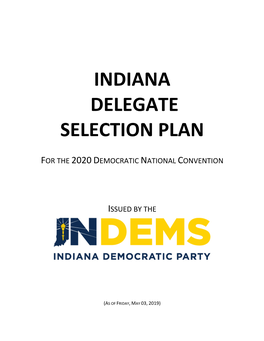 2020 Indiana Delegate Selection Plan