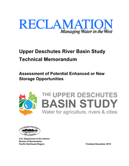 Upper Deschutes River Basin Study Technical Memorandum